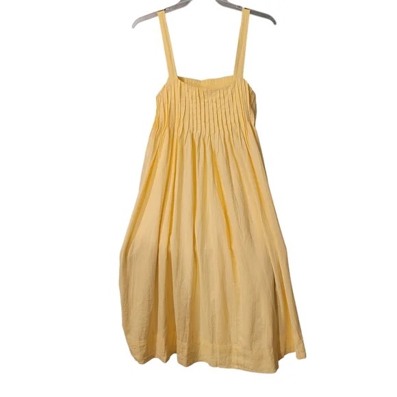 Banana Republic yellow pleated linen midi dress. Size small. NWT. - Picture 4 of 8